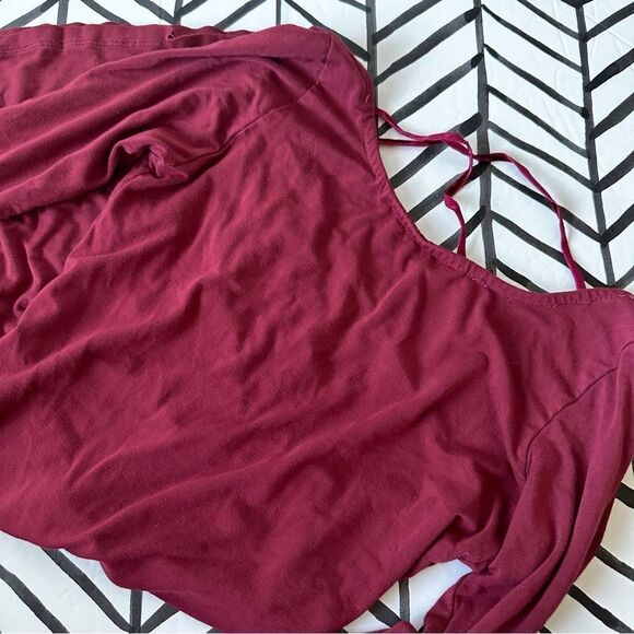 American Eagle // Don't Ask Why Long Sleeve Open Back with Tie Maroon Dress - Picture 1 of 4